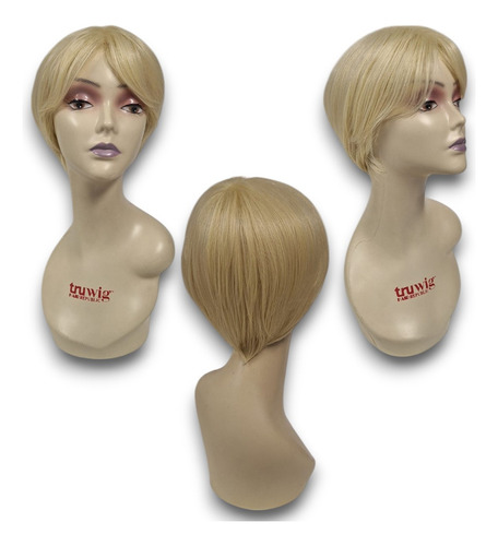 Pelucas Para Mujer Pelo Corto Natural Corte Pixie Color 613 Tamaño De La Base M