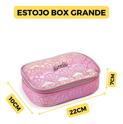 Mochila Rodinha 360° Conchas Metalizada Juvenil Meninas Cor Rosa