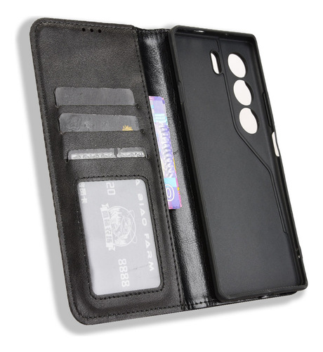 Funda Para Tecno Camon 40 Pro Adsorbible Cuero Vaina+mica