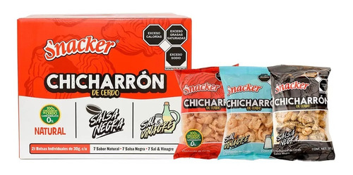 Snacker Chicharrón De Cerdo Paquete Surtido 21 Pzs 30g