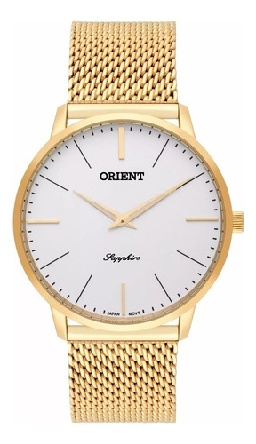 Relógio Masculino Orient Slim Mgsss005 S1kx Safira Dourado