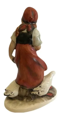 Figura Porcelana Friedel Bavaria Cuidadora Gansos Grimm (Usado)