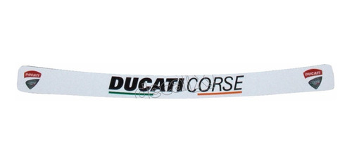 Adesivo Capacete Viseira Refletivo Ducati Corse Branco Vis02