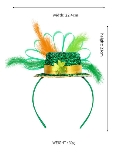 Diadema Del Día De San Patricio, Sombrero De Plumas,