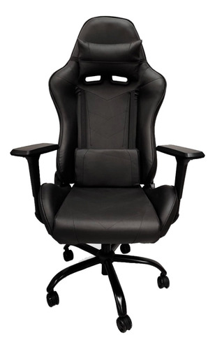 Silla De Escritorio Mrb Full 6d Gamer Ergonómica  Negra Con Tapizado De Cuero Sintético