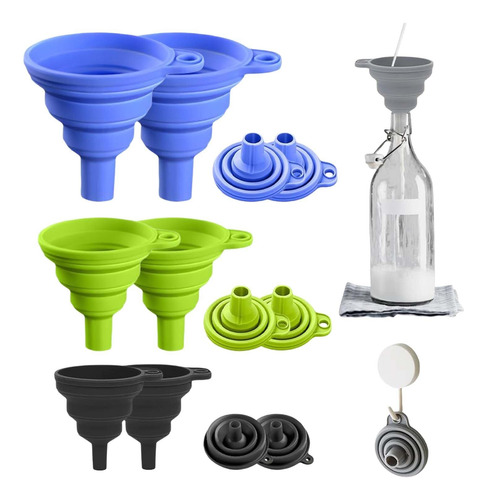 Juego De Embudos Plegables De 6 Paquetes Para Cocina