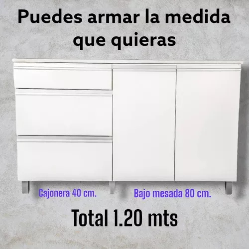 Bajo Mesada 1,40 Mueble Cocina Melamina 18mm Premium