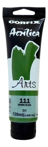 Tinta Acrílica Corfix Arts 120ml Verde Oliva 111 Gr 1