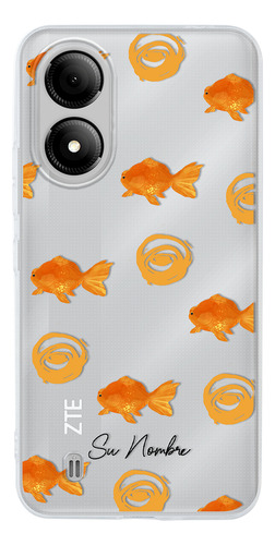 Funda Para Zte Para Mujer Patrón Pez Peces Con Tu Nombre