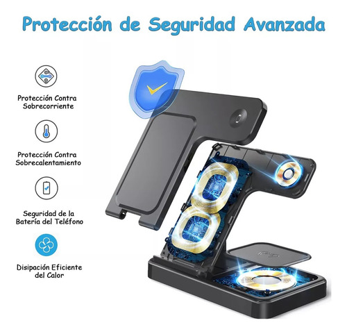 Cargador Inalámbrico 3 En 1 Base De Carga Rápida Para iPhone