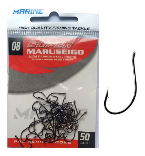 Anzol Pesca Super Maruseigo 8 Marine Sports - 50 Pçs