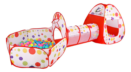 Juego Portátil Casa Con Túnel Y Alberca De Pelotas