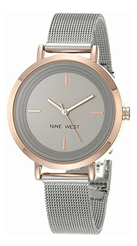 Nine West Reloj De Pulsera De Malla Para Mujer, Plateado/oro