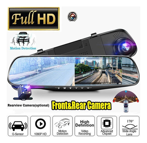 Car Camera Full Hd 1080p Rearview Mirror Dash Dvr+cam