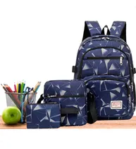 Comprar Set Mochila Más 2 Bolsos Entrada Usb Para Latpop Cel - Otec