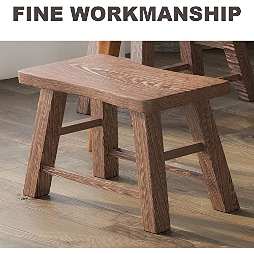 Taburete Resistente De 10.6 Pulgadas De Madera Maciza R...