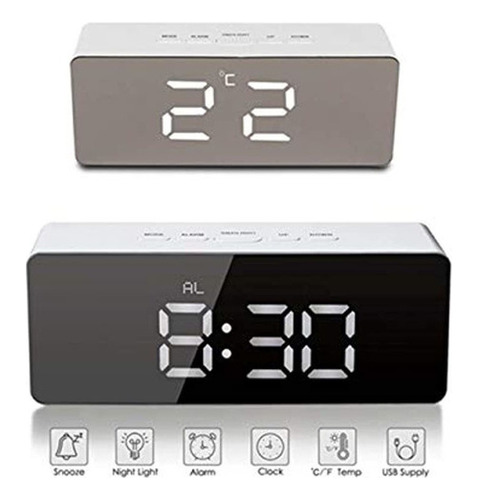 Htdd Reloj Despertador Digital Led Con Pantalla Led De 2 Niv