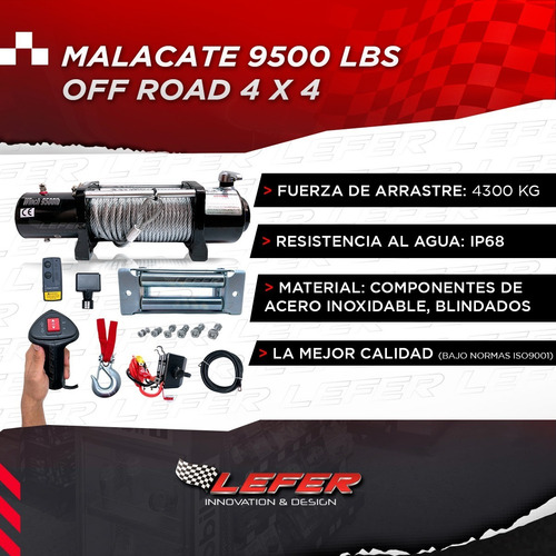 Imagen 2 de 10 de Malacate Electrico 12v 9500 Lbs Aluminio Camioneta 4x4
