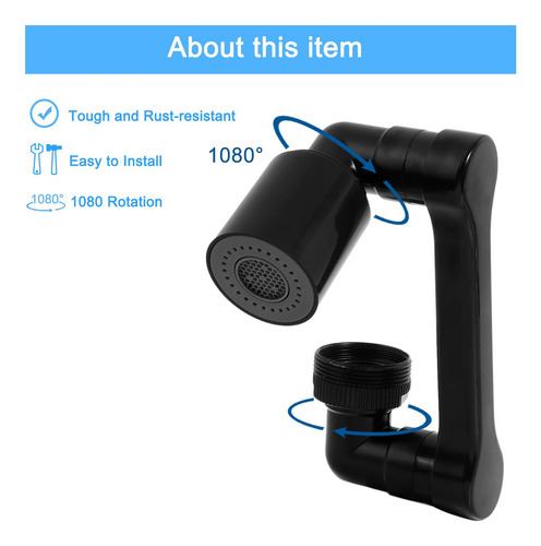 Extensor De Grifo Aireador De Grifo Giratorio De 1080 Grados