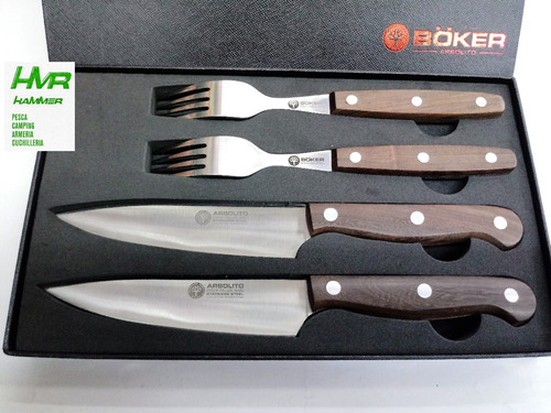 Set Cubiertos Cuchillo Tenedor Boker Arbolito 8345 G Ac Inox