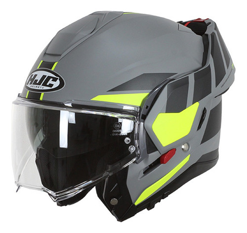 Capacete Articulado 180 Graus Hjc I100 Beis Cinza Verde