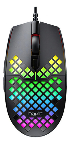 Mouse USB USB para jogadores Havit Ms1008 Rgb 3200 Dpi