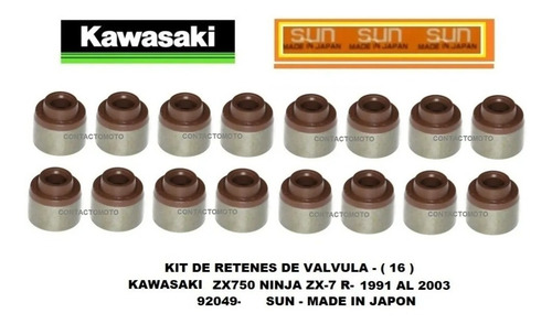 Kit Retenes Valvula Zx7 750 J/l 91/95 Japon Sun Contactomoto