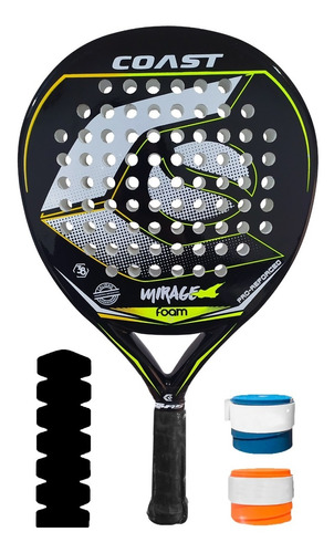 Paleta Padel Coast - Mirage Foam Negra + 2cubre + Prote