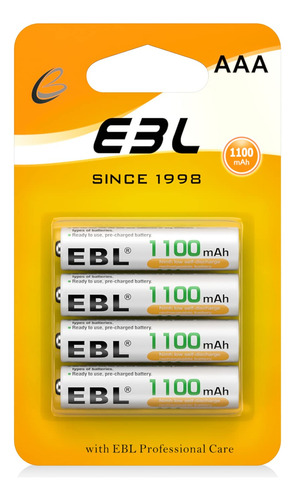 Ebl Bateras Recargables Aaa (4 Unidades) 1100 Mah Pre-cargad