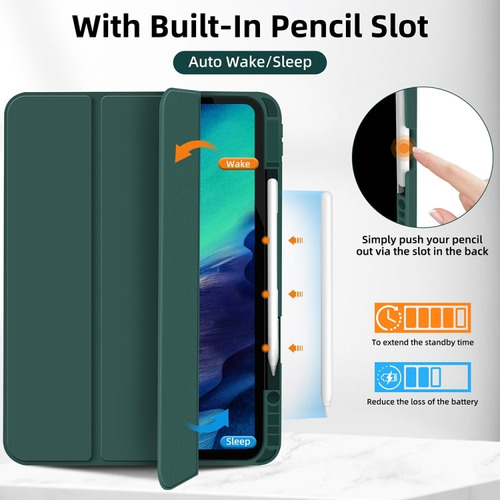 Capa Dobrável Tripla E Compartimento Para Caneta Para iPad