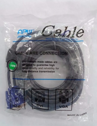 Cable Vga 10 Mts Macho Macho Doble Filtros 15 Pin Calidad