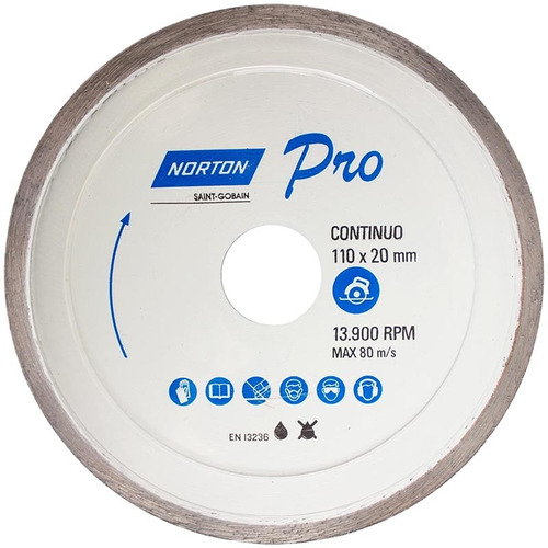 Disco Diamantado Norton Pro Continuo (110 X 1,7 X 20mm)