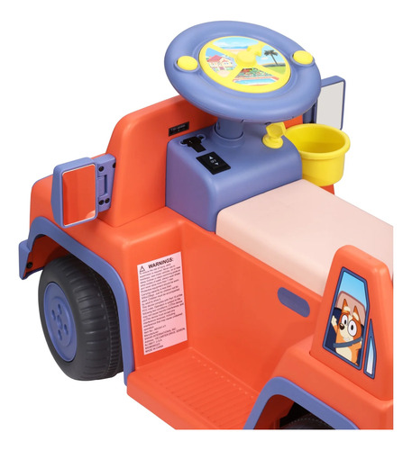 Bluey Carro Montable Bluey Eléctrico 6v Niños De 2-4 Años Rosa Chicle