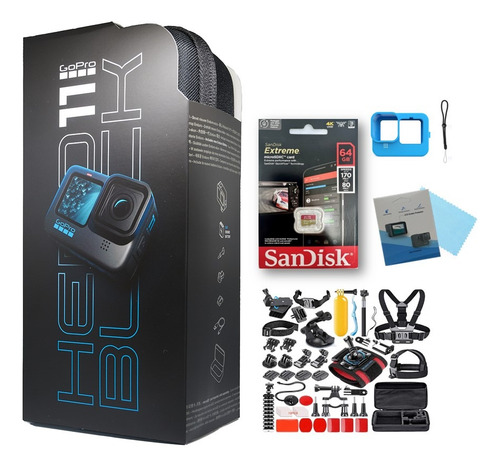 Imagen 1 de 6 de Camara Gopro Hero 11 + 64gb + Kit Accesorio + Funda + Vidrio