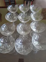 Comprar Antiguo Juego De 12 Copas De Champagne Talladas No Envios