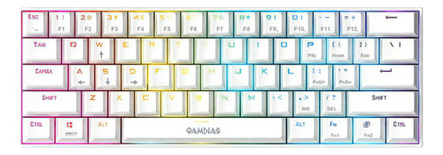 Teclado Gamer Rgb Gamdias Hermes E3 Branco Swicth Blue Idioma Inglês US
