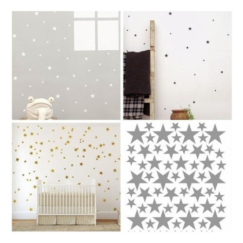 Vinil Stickers Decorativo Estrellas 192pz Vinil Alto Rendimiento Decoración Color