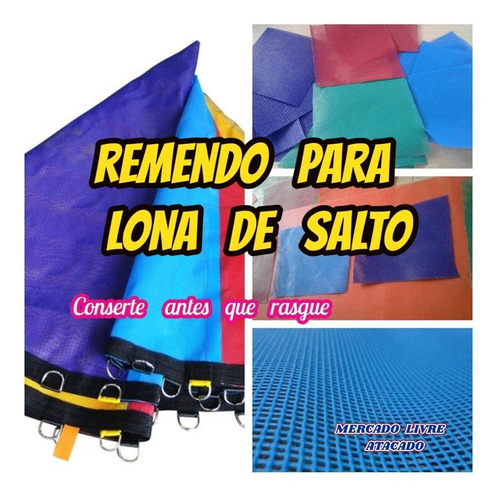 Imagem 1 de 10 de Reparo Para Lona De Salto De Cama Elastica Kit C/3 Remendo