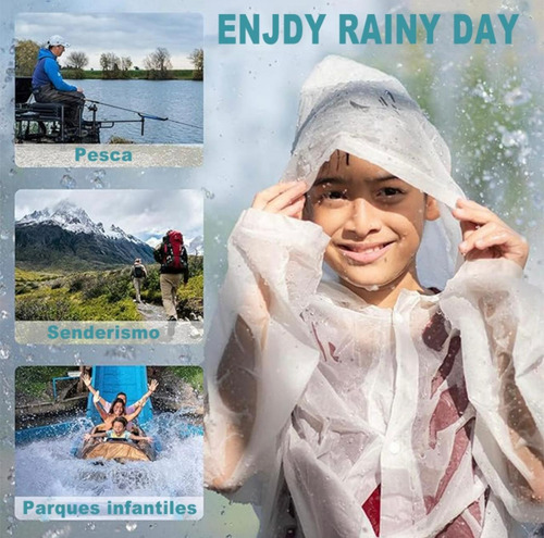 2pcz Capa Impermeable Portatil Para Lluvia Tipo Gabardina Negro Universal