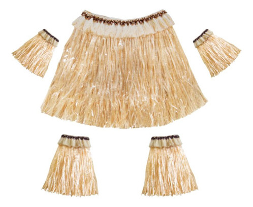 Falda Hawaiana Color Paja