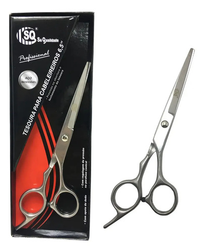 Tesoura Cortar Cabelo Barba Cabeleireiro Descanso Ergonômica Dedo Inox 17,5 cm ASPE SHOP