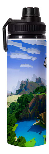 Garrafa Água Personalizada Com Nome Minecraft 750ml Aluminio