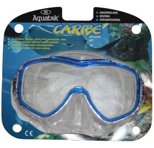 Careta De Buceo Marca Aquatek Modelo Caribe Aq-43tb-tb L3o