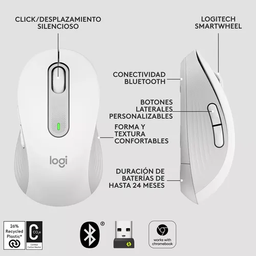 Mouse Inalámbrico Logitech Signature M650 L, Bluetooth