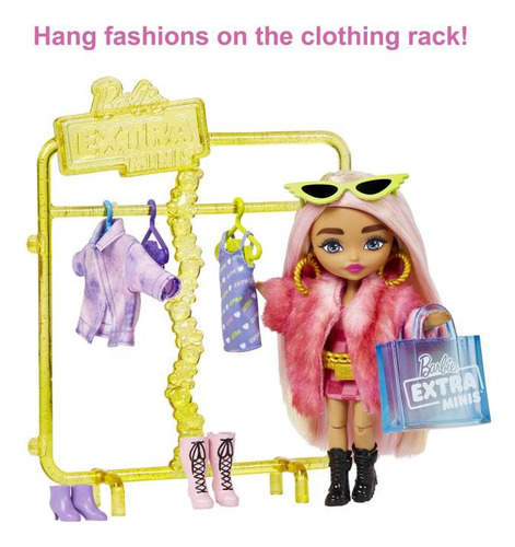Mattel HHN15 MiniBoutique Barbie Extra Minis Muñeca Pequeña y Accesorios