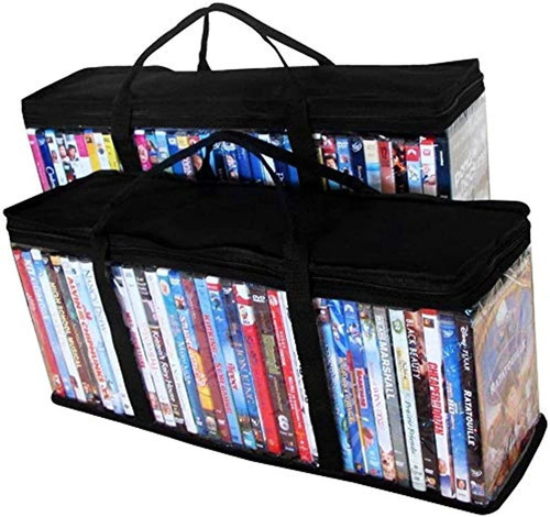 Conjunto De 2 Bolsas De Almacenamiento De Dvd (contiene 40 D