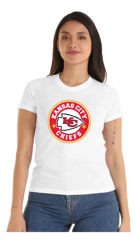 Playera Blanca Mujer Nfl Kansas Kc Chiefs