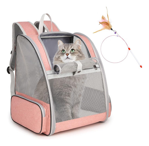 Mochila Para Gatos, Mochila Grande Para Mascotas Con Juguete