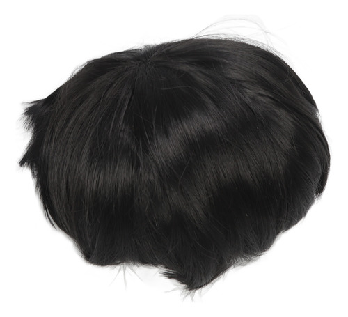 Peluca Completa Para Hombre, Color Negro, De Reemplazo De Pe