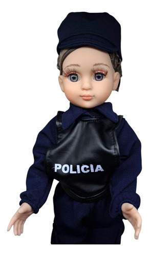Muñeca Policía Articulada 45 Cm (recuerdo)